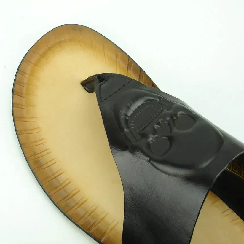 Fiesso FI-4049 Black Leather Sandals