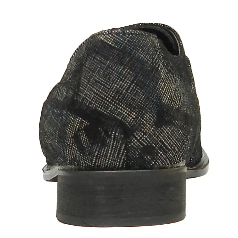 Fiesso FI-6896 Black Leather Wingtip Oxfords