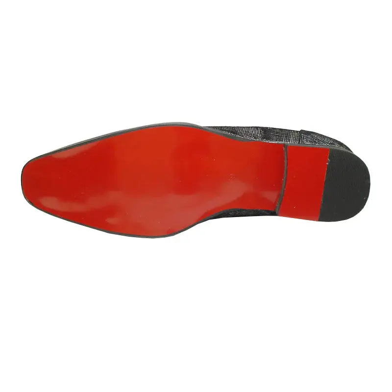 Fiesso FI-6896 Black Leather Wingtip Oxfords