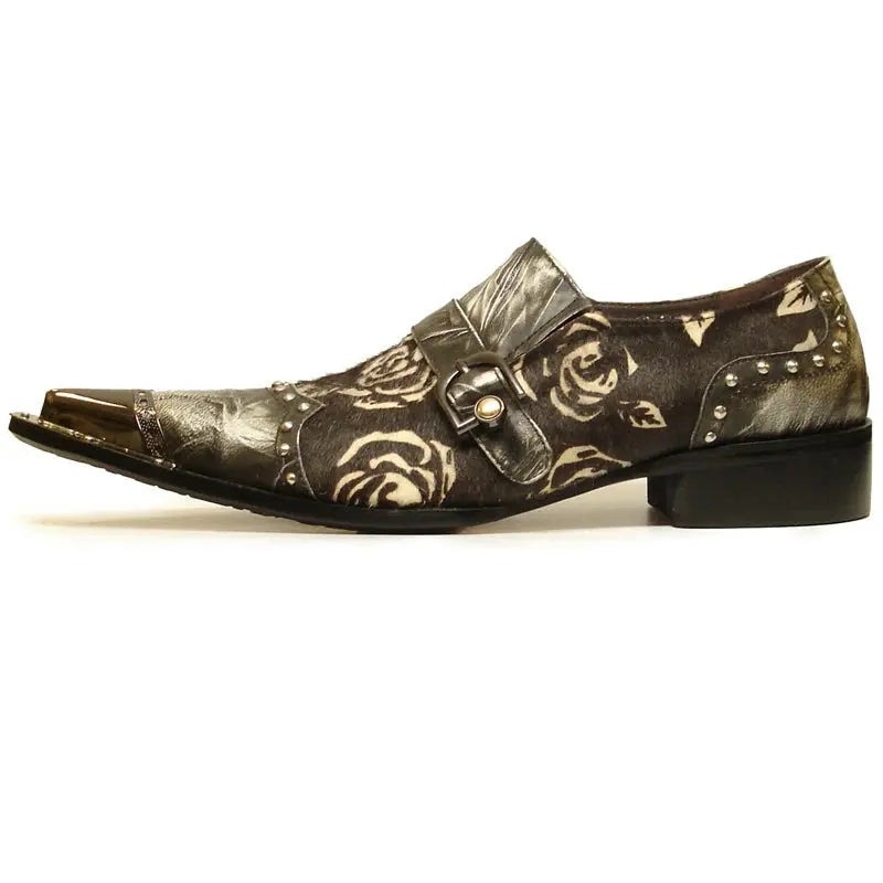 Fiesso FI-6988 Grey Genuine Leather Loafers