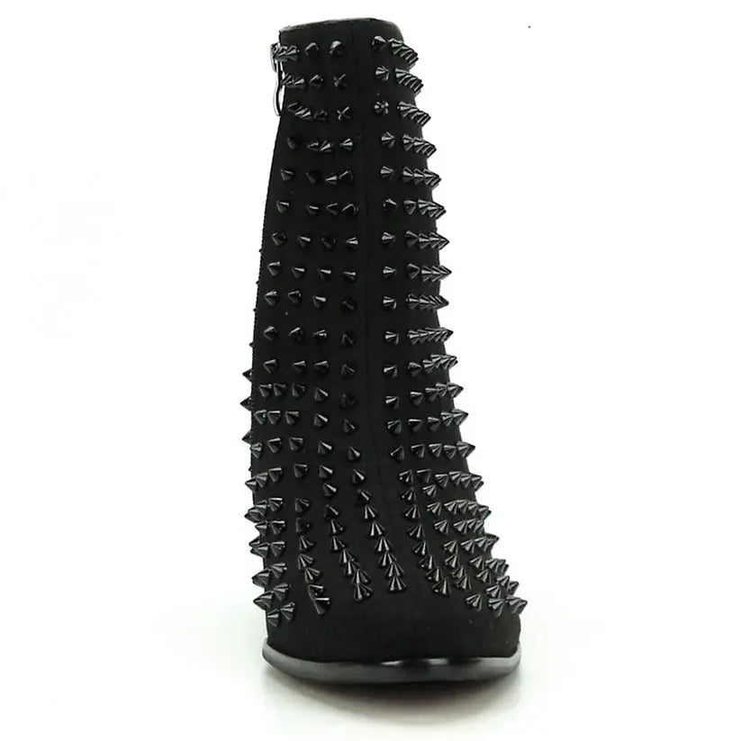 Fiesso FI-7142 Black Suede High Heel Boots