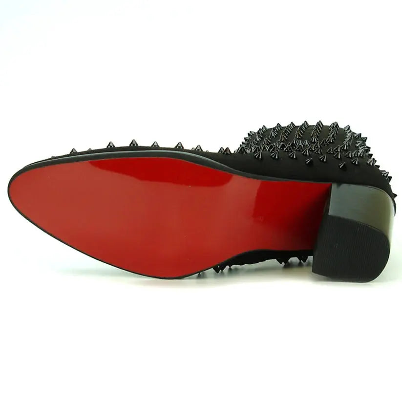 Fiesso FI-7142 Black Suede High Heel Boots