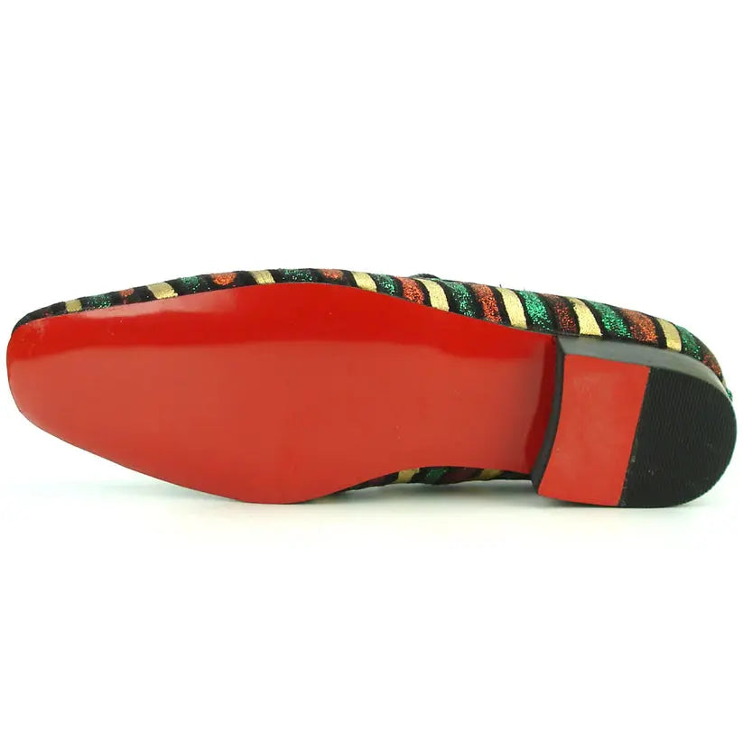 Fiesso FI-7254 Black/Multi Tassel Loafers