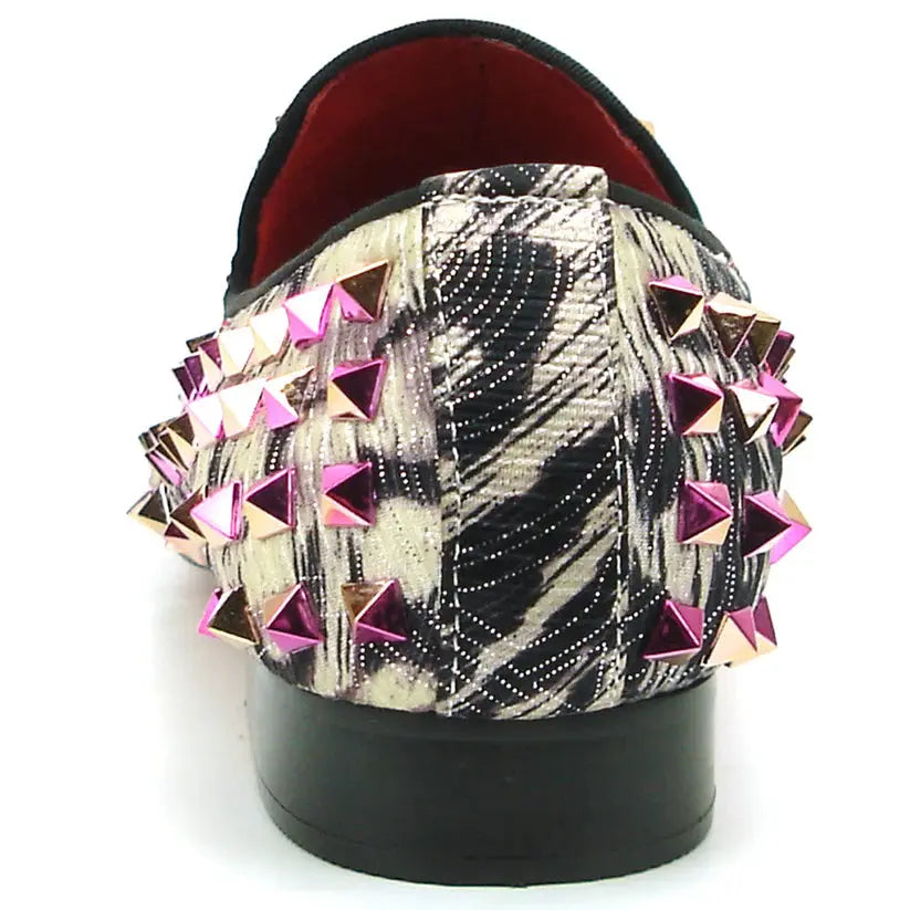 Fiesso FI-7496 Multi Spike Slip on Loafers