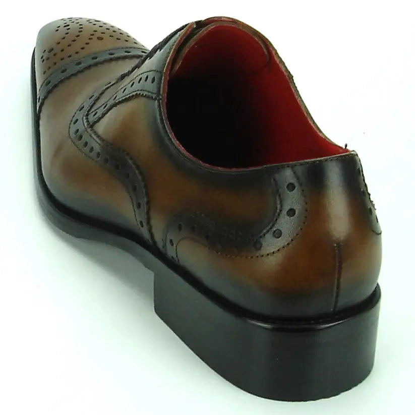 Fiesso FI-8713 Coffee Lace up Oxfords