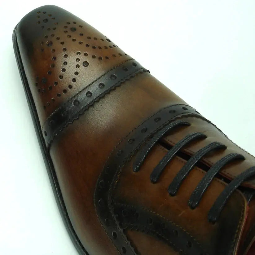 Fiesso FI-8713 Coffee Lace up Oxfords