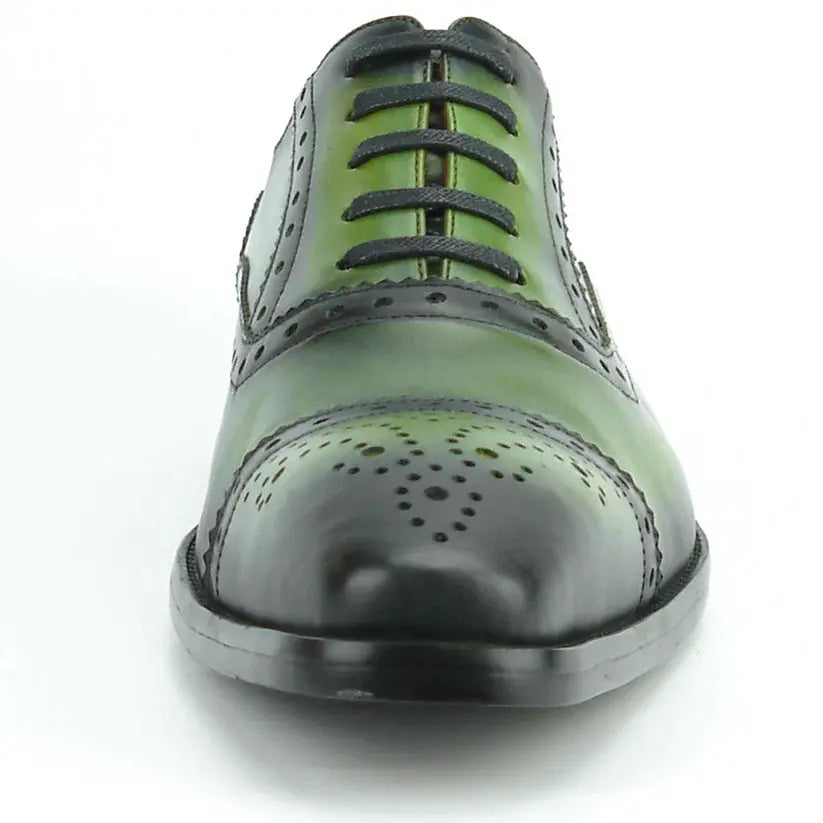 Fiesso FI-8713 Green Lace up Oxfords