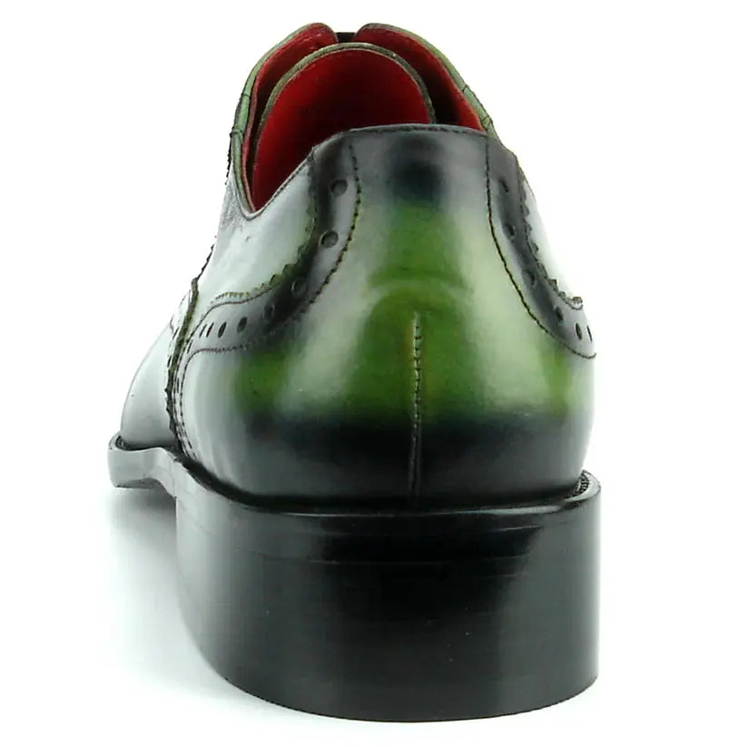 Fiesso FI-8713 Green Lace up Oxfords