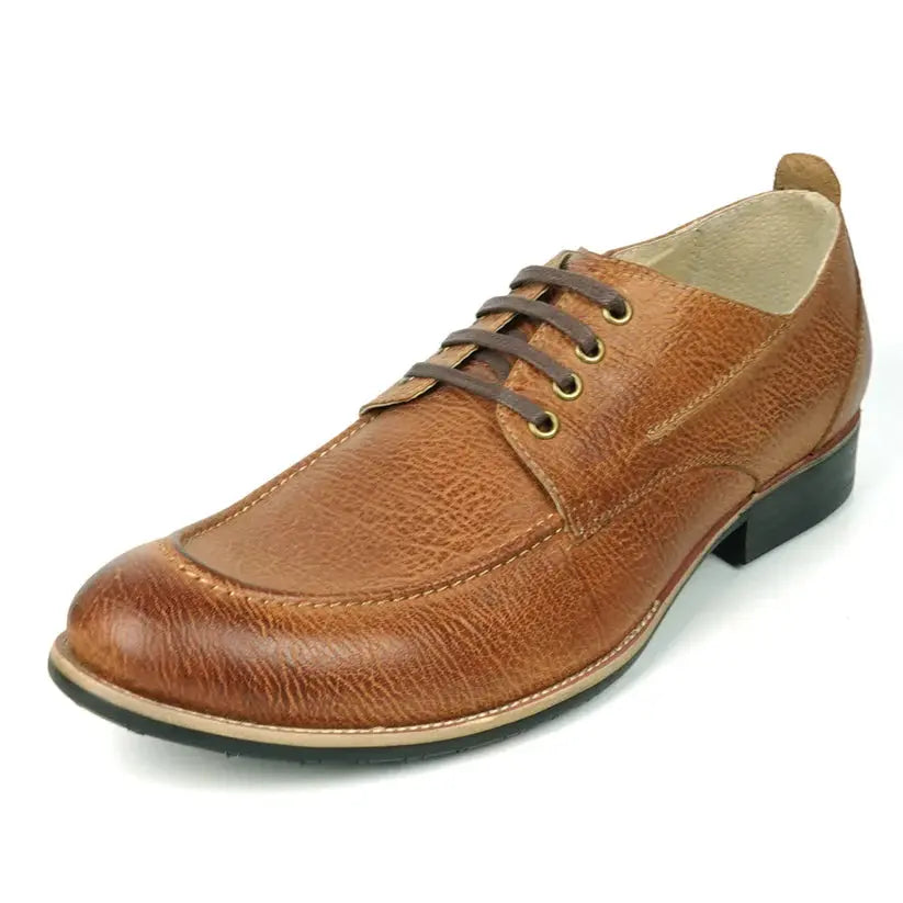 Fiesso FI-9048 Brown Genuine Leather Oxfords