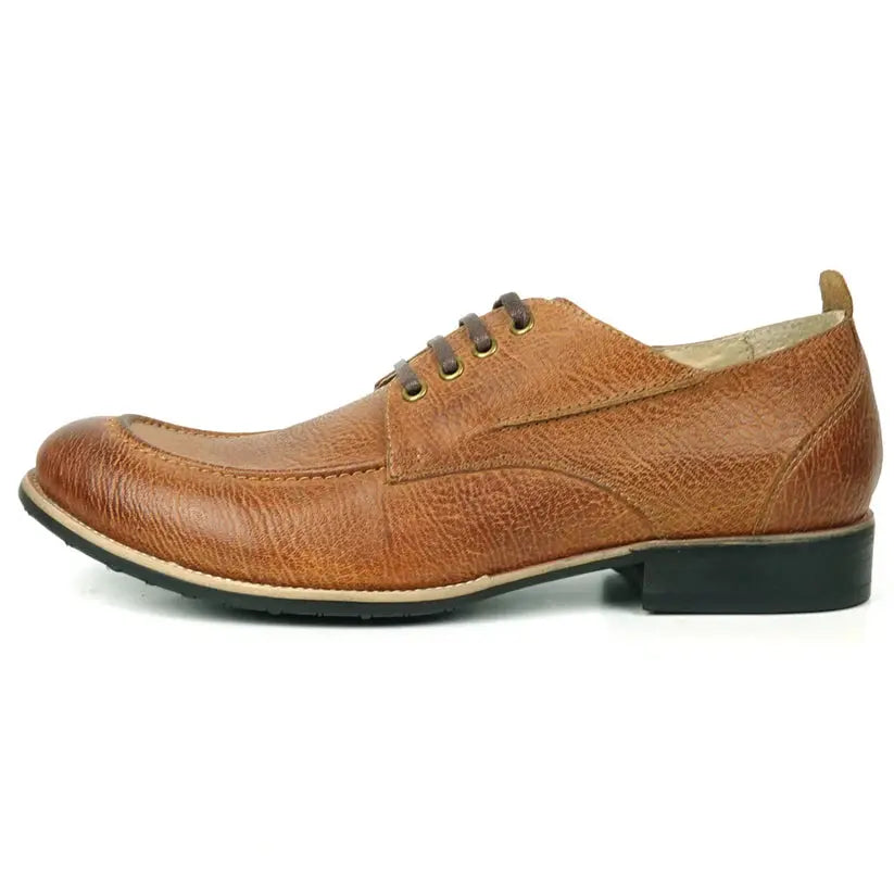 Fiesso FI-9048 Brown Genuine Leather Oxfords