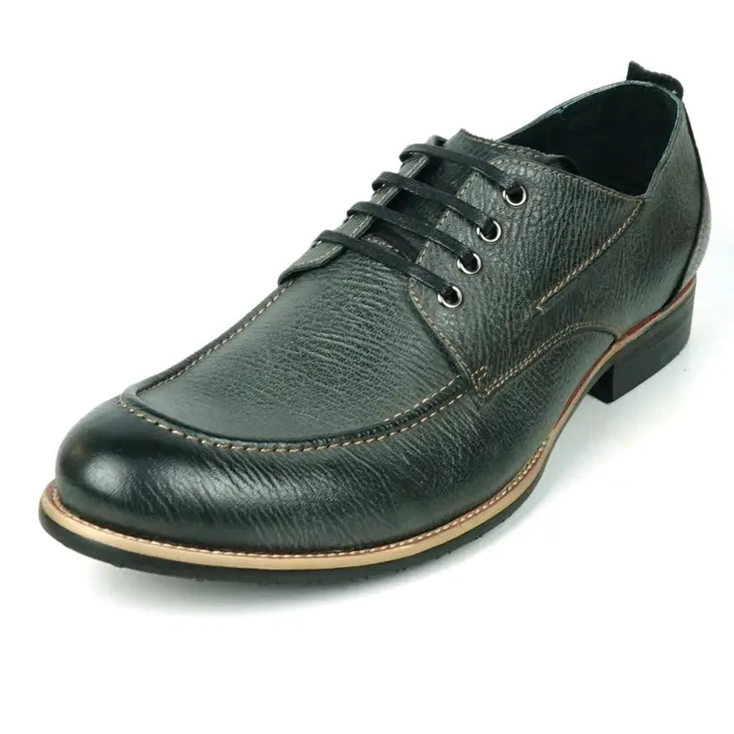 Fiesso FI-9048 Grey Genuine Leather Oxfords