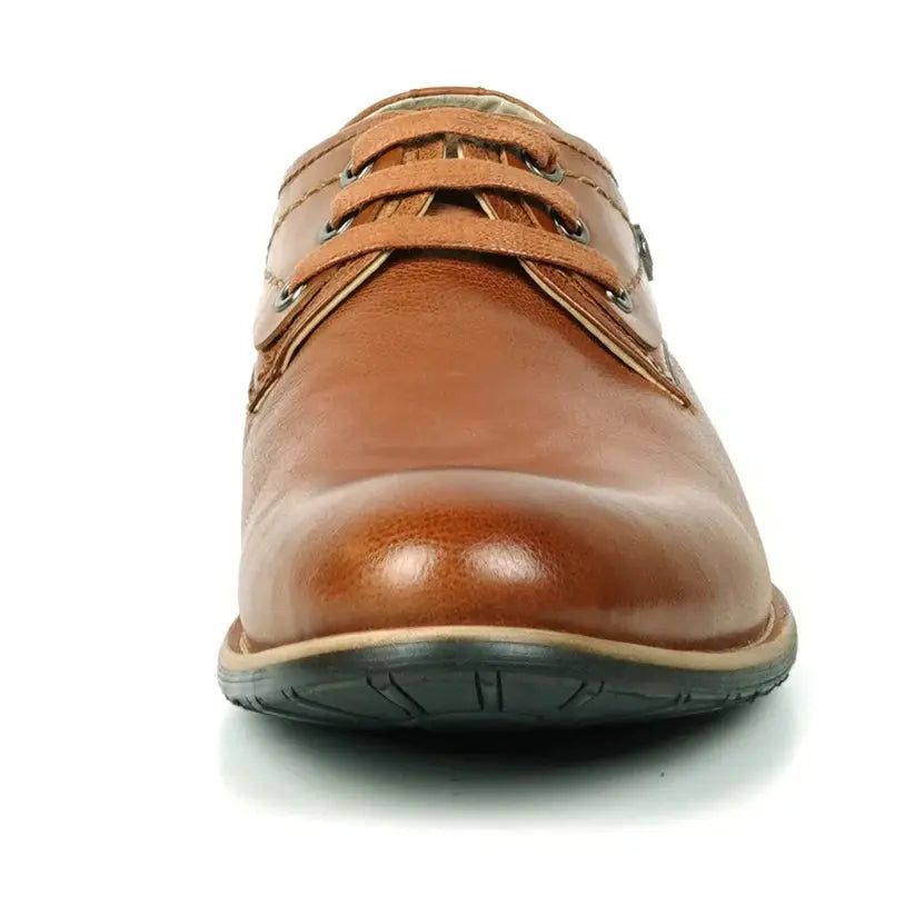 Fiesso FI-9052 Brown Genuine Leather Oxfords