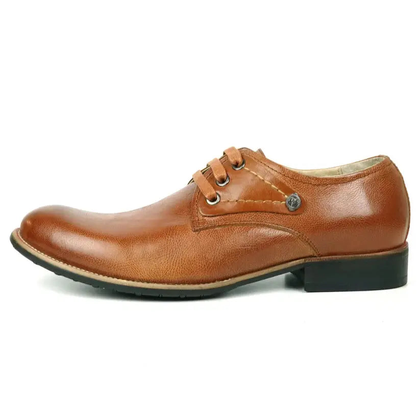 Fiesso FI-9052 Brown Genuine Leather Oxfords