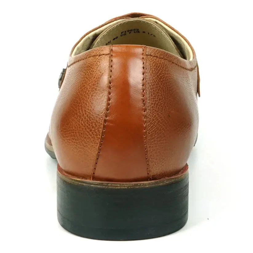 Fiesso FI-9052 Brown Genuine Leather Oxfords