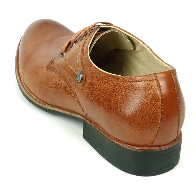 Fiesso FI-9052 Brown Genuine Leather Oxfords