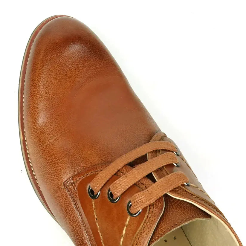 Fiesso FI-9052 Brown Genuine Leather Oxfords