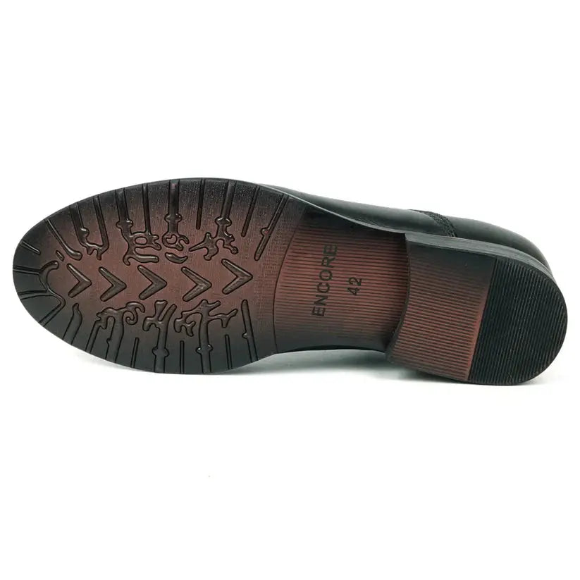 Fiesso FI-9053 Black Genuine Leather Oxfords