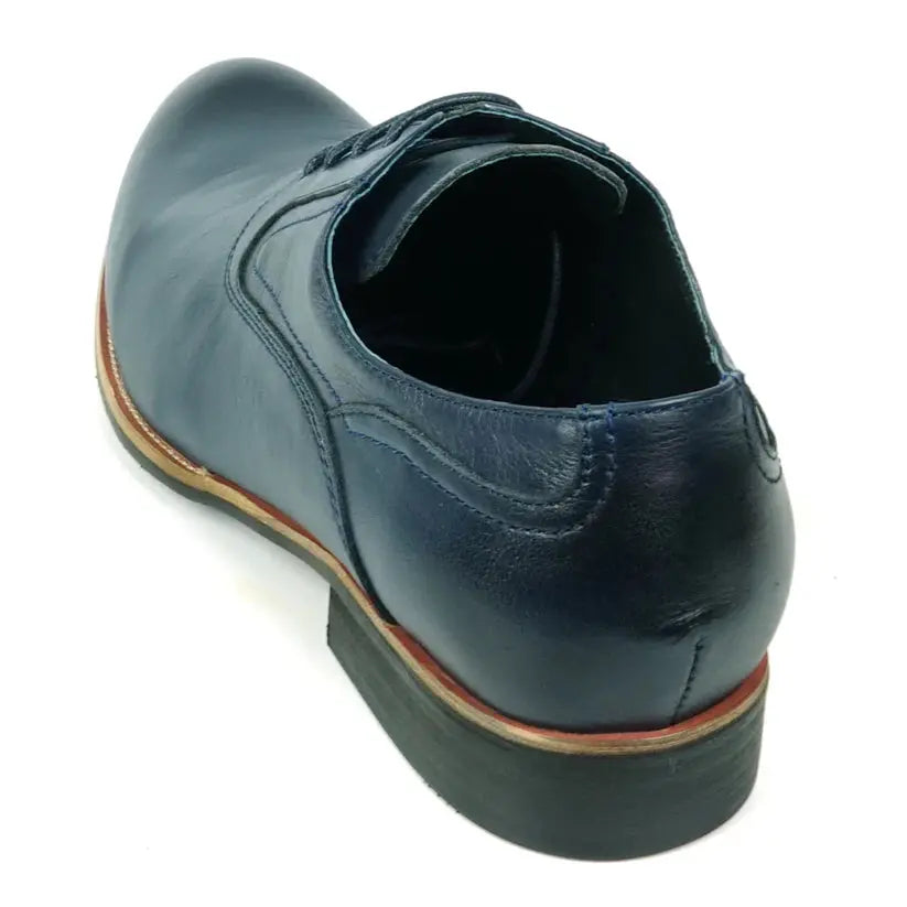 Fiesso FI-9053 Navy Genuine Leather Oxfords