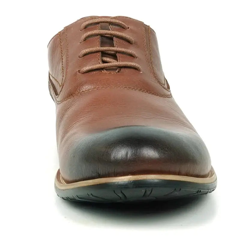 Fiesso FI-9053 Brown Genuine Leather Oxfords