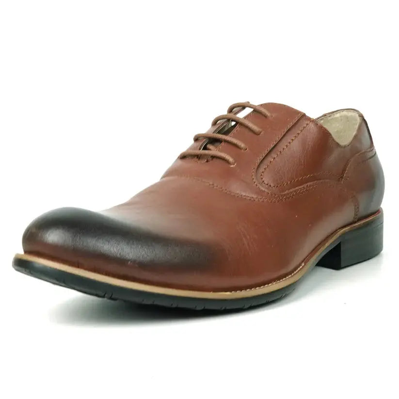 Fiesso FI-9053 Brown Genuine Leather Oxfords