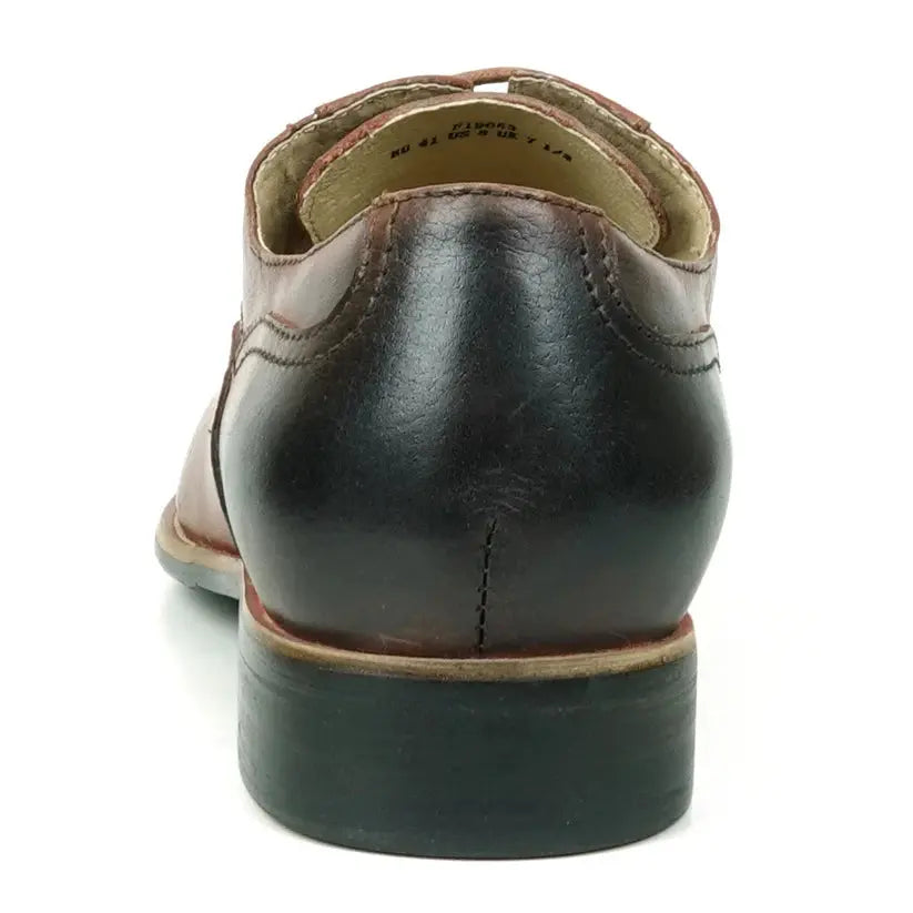 Fiesso FI-9053 Brown Genuine Leather Oxfords
