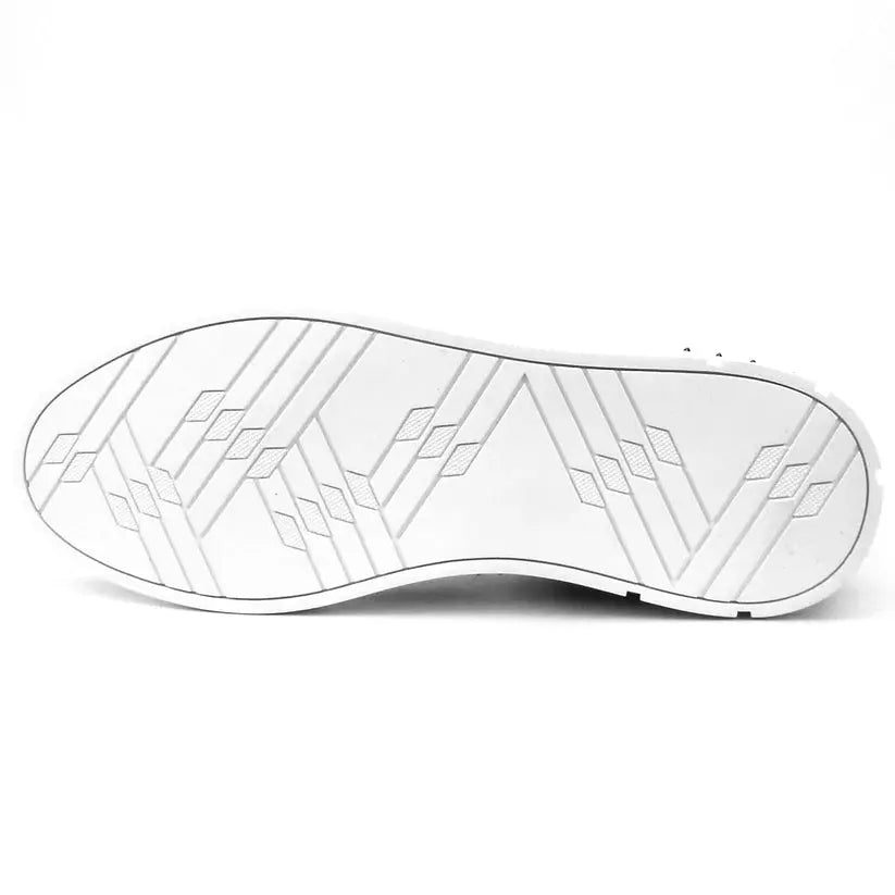 Fiesso FI-2362-2 Red/Silver/Black Spiked High Top Sneakers