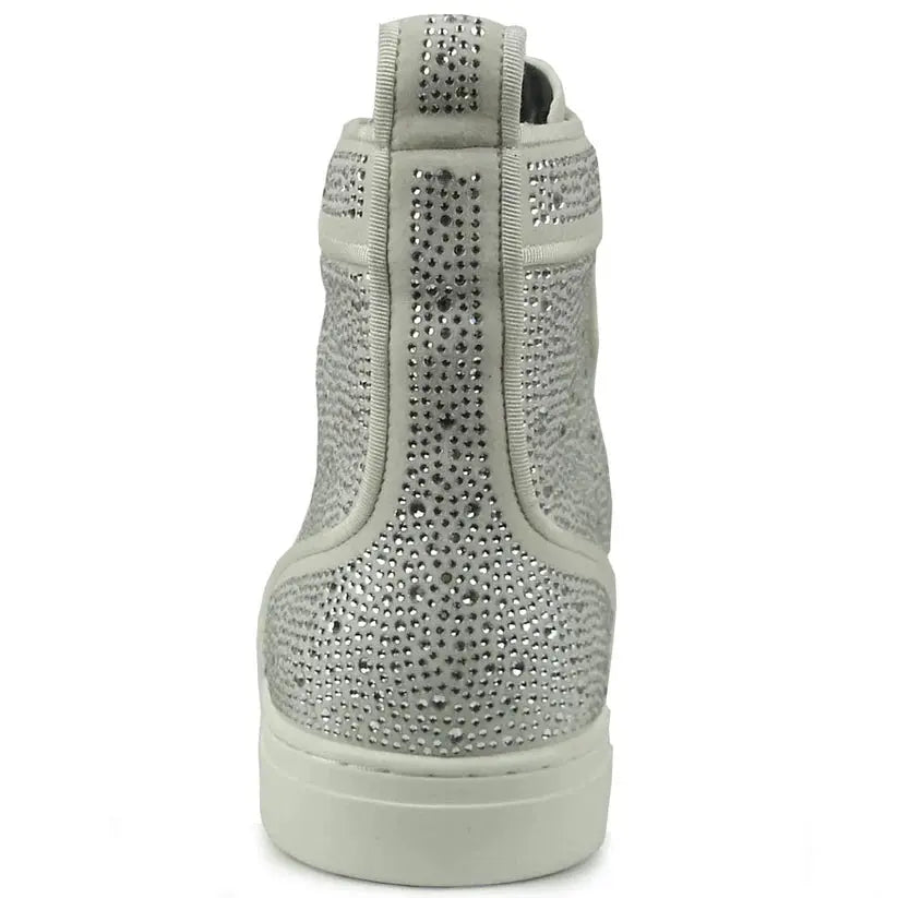 Fiesso FI-2387 White Suede High Top Sneakers