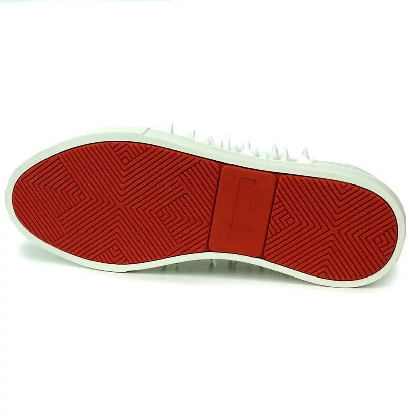 Fiesso FI-2429 White Glitter White Spikes Low Cut Encore Sneakers