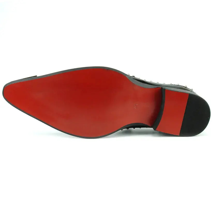 Fiesso FI-7370 Multi/Black Leather Slip On Loafers