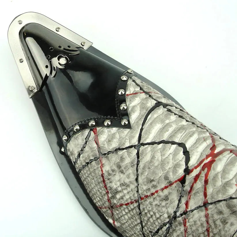 Fiesso FI-7370 Multi/Black Leather Slip On Loafers