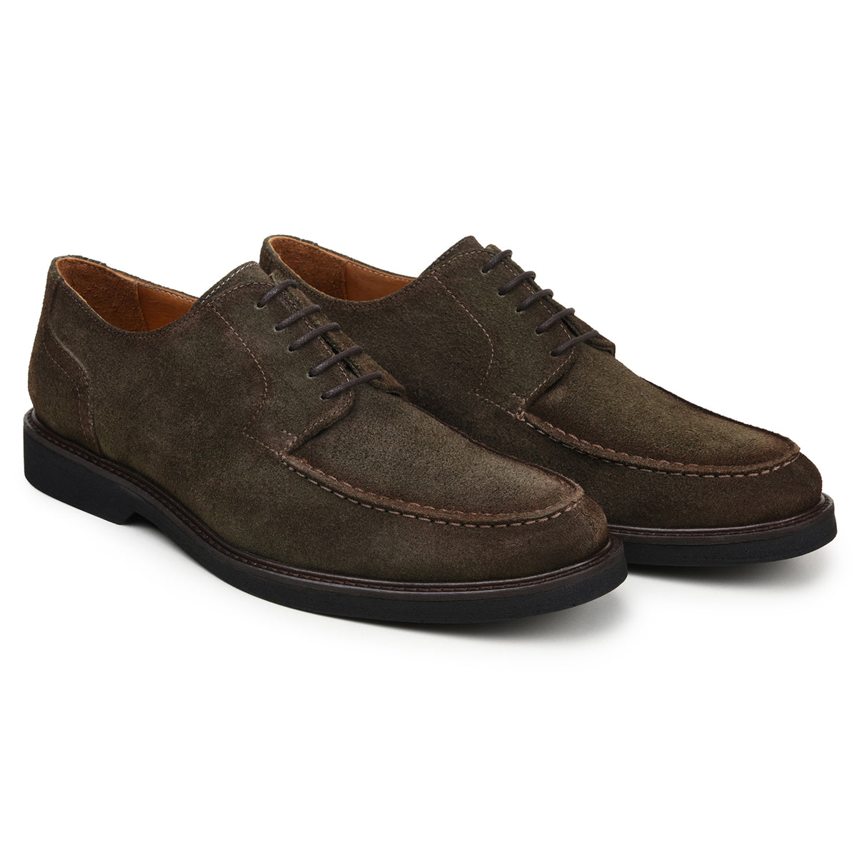 Belvedere Franco Olive Genuine Leather Italian Suede Oxfords