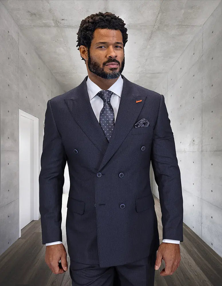 Statement DB-Salote Black Super 200's Italian Wool Suit