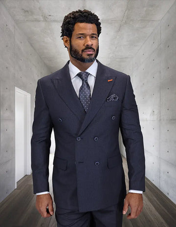 Statement DB-Salote Black Super 200's Italian Wool Suit