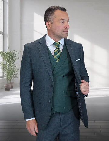 Statement Marco-2 Hunter Super 200's Italian Wool Vested Suit