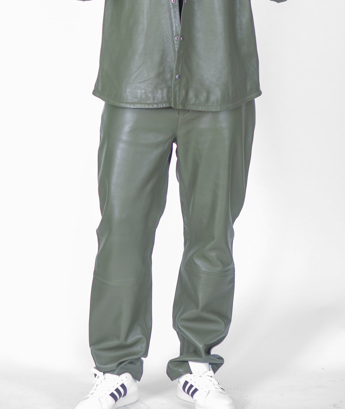 Jakewood 123 Olive Genuine Lambskin Leather Pants