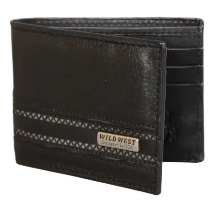 Wild West 2CA62705 Black Genuine Leather Wallet Suit Essence