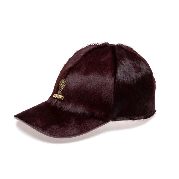 Mauri Ruby Red Genuine Pony Hat