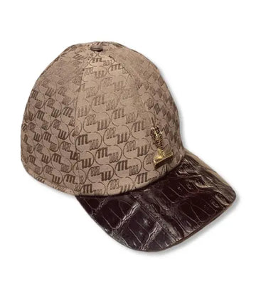 Mauri Sport Rust/Beige Genuine Baby Crocodile/Double M Fabric Hat
