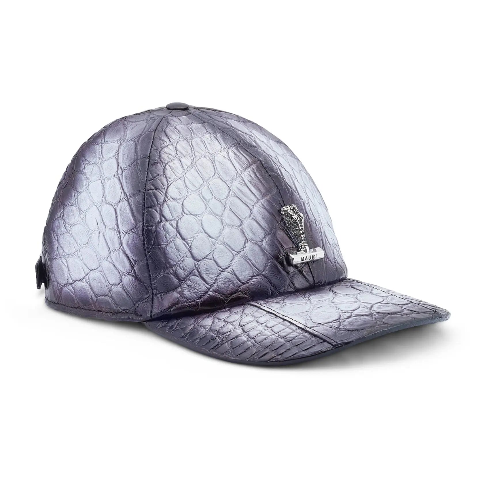 Mauri White/Dirty Black Genuine Alligator Hat