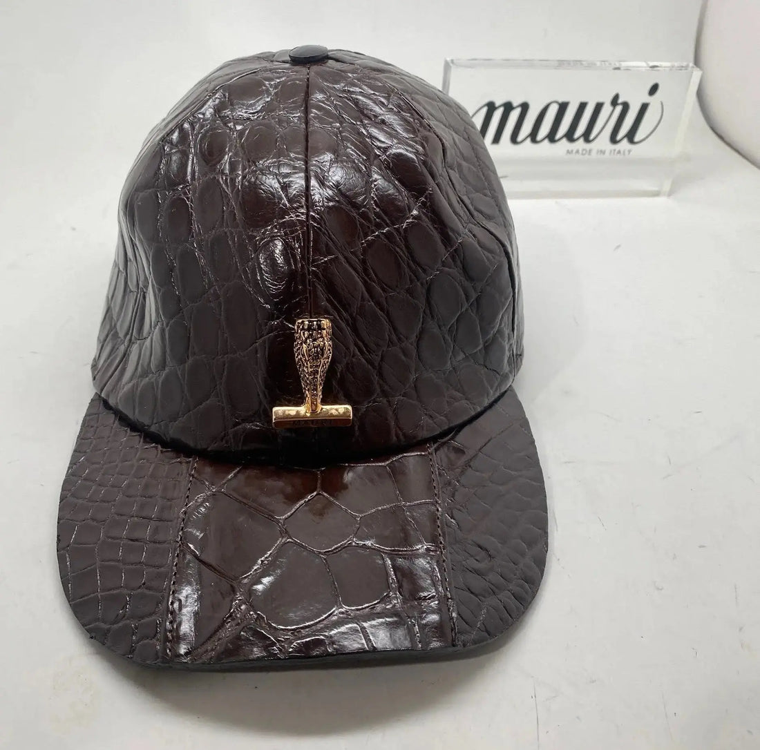 Mauri Dark Brown Genuine Alligator Hat