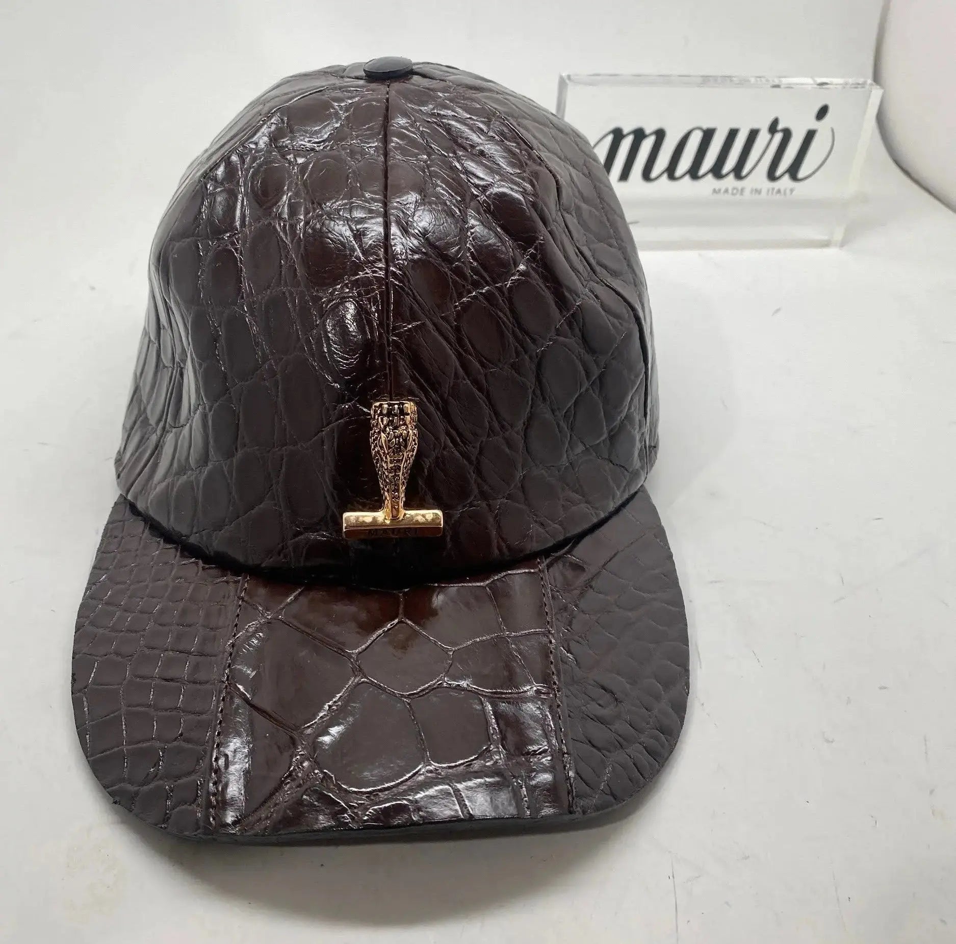 Mauri Dark Brown Genuine Alligator Hat