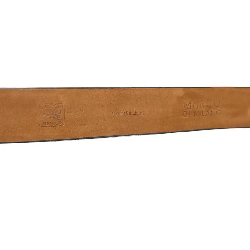 Marco Di Milano Hugo Black/Navy Genuine Ostrich Leg/Suede Belt