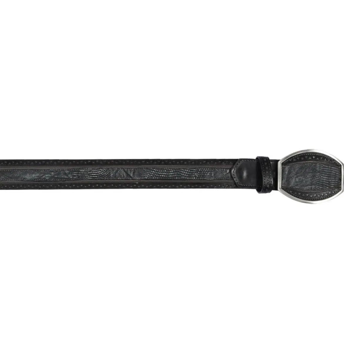 Los Altos C24U0774 Sanded Black Genuine Teju Lizard Belt