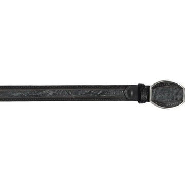 Los Altos C24U0774 Sanded Black Genuine Teju Lizard Belt