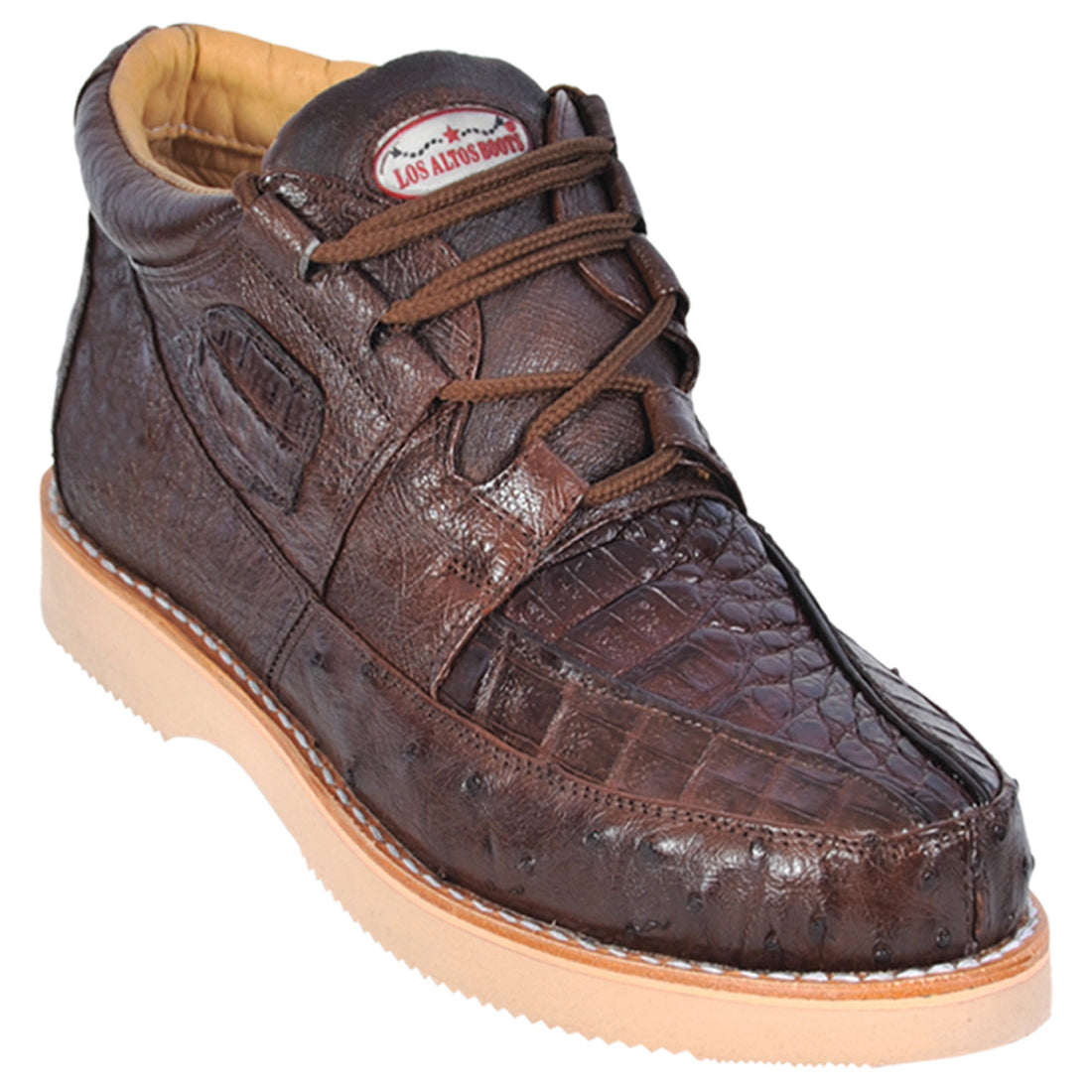 Los Altos ZA050207 Men's Brown Genuine Wide Ostrich Casual Shoes