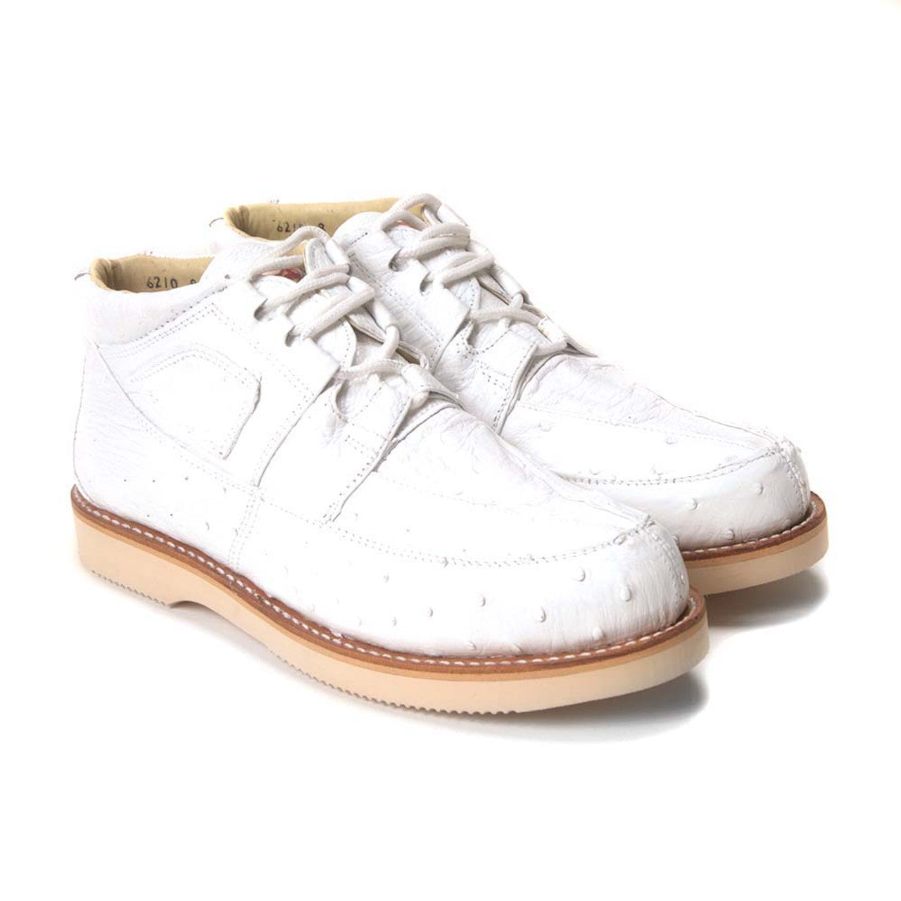 Los Altos ZA060328 Men's White Genuine Full Ostrich Casual Shoes