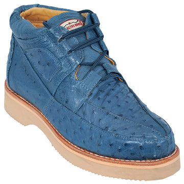 Los Altos ZA060314 Men's Blue Jean Genuine Full Ostrich Casual Shoes