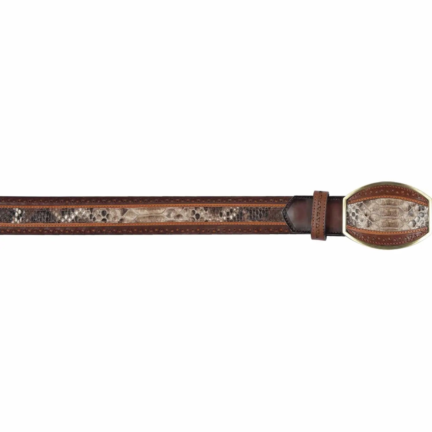 Los Altos C24U5785 Rustic Brown Genuine Python Belt