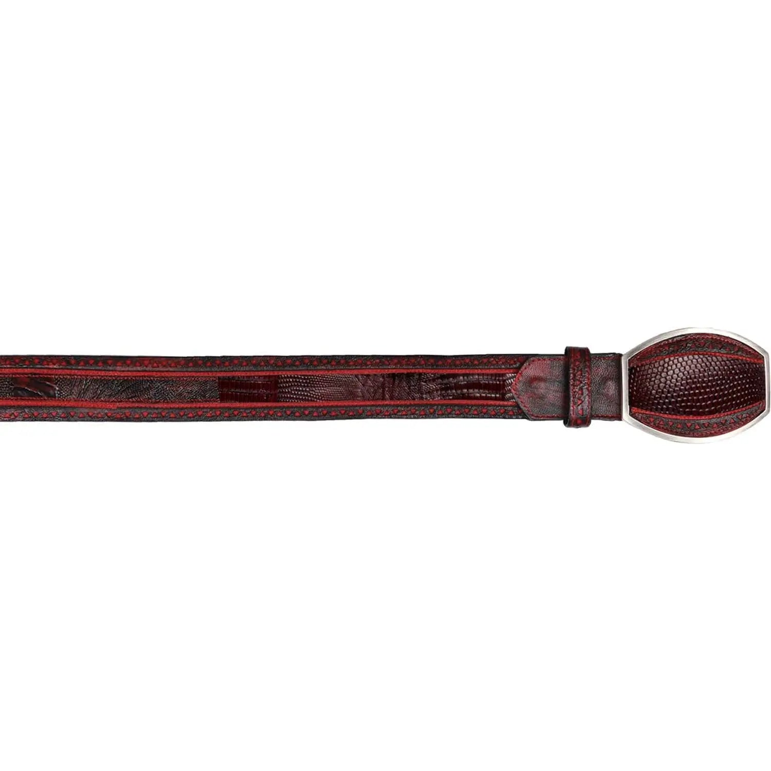 Los Altos C24U0718 Black Cherry Genuine Teju Lizard Belt