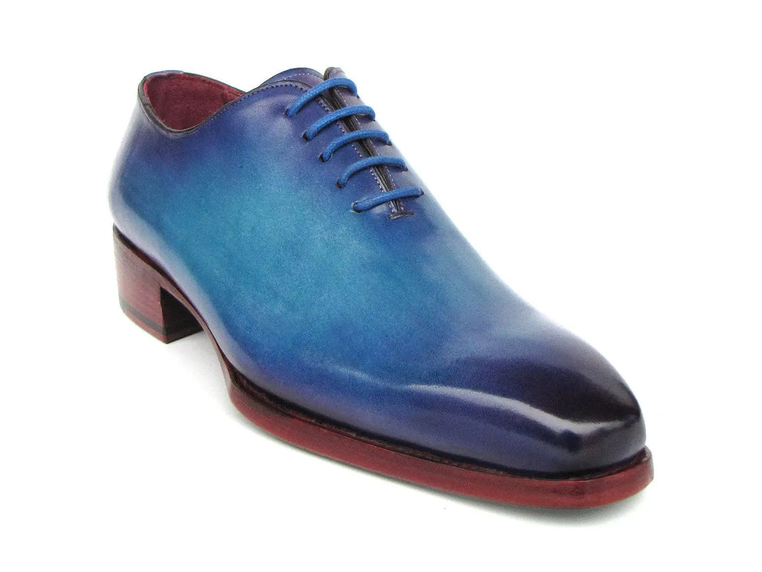 Paul Parkman Men's Blue/Turquoise Goodyear Welted Wholecut Oxfords (ID#044TRQ) PAUL PARKMAN